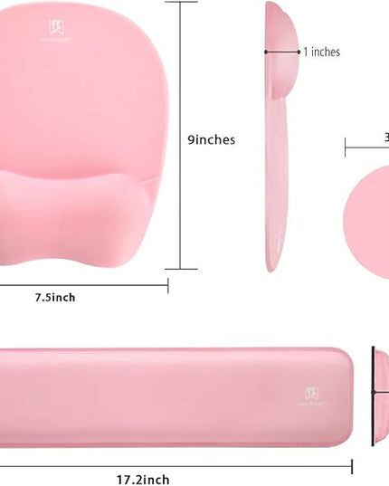 Memory Foam Set Wrist Rest Pad & Mouse Wrist Rest Support,Ergonomic Design for Office,Home,Laptop,Desktop Computer,Gaming Keyboard - Pink
