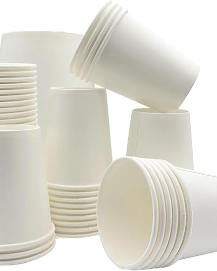 White Paper Coffee Cups – 12 Oz. [400 - Pack] Disposable Hot & Cold Beverage Cups | Durable Paper Cups for Hot and Cold Coffee, Water, Juice, Tea & More – Ideal for Office, Parties, Home & Travel Use