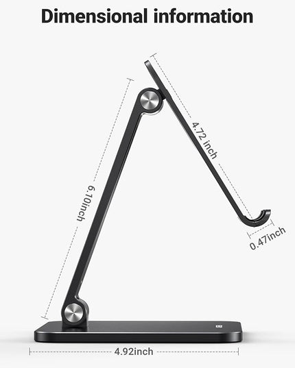 UGREEN Tablet Stand Compatible for iPad Desk Stand Holder Adjustable Aluminum Thicker Base Compatible with iPad Pro Air Mini 13 12.9 11 Inch Home Office Desk Accessories Black