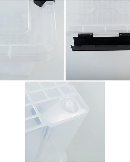 50 Quart Clear Storage Containers with Lid/Wheels, Large Rolling Stackable Box, 4 Packs
