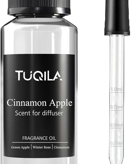 Cinnamon pple Essential Scent Oil - 120ML Waterless Diffuser Oil for Cold Air Diffusers, Luxury Home Fragrance Oils, Natural Flavor Aromatherapy Oils for Spa, Office, Long-Lasting Refill