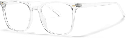MACJERO Oversized Square Blue Light Blocking Glasses for Women Men, Anti-Fatigue Computer Monitor Gaming Glasses Reduce Eye Strain(transparent)