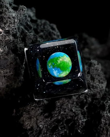 Earth Planet Artisan Keycap R1 SA Profile Custom Solar System Planets Keycaps 1U ESC Handmade Resin Gaming Galaxy Key Cap Cherry MX Switch Compatible Mechanical Keyboard Space Lover Gift