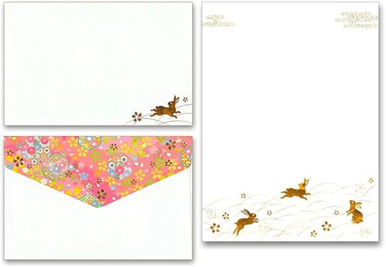 KUDOS.JP Cute Kawaii Japanese Stationery Letter Writing Paper Set with 8 Writing Papers and 4 Envelopes