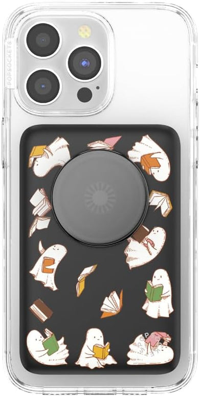 PopSockets PowerPack for MagSafe, Portable Phone Charger, Magnetic Wireless Portable Charger, 5000mAh, Halloween PopSocket - Spooky Book Club