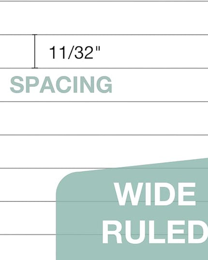 POPRUN Loose Leaf Paper, 8.5" x11" Wide Ruled, 100GSM / AA Grade Bulk Lined Filler Sheets, 3 Hole Punched for Binder Notebook, Office School Supplies, 3 Pack (300 Sheets)