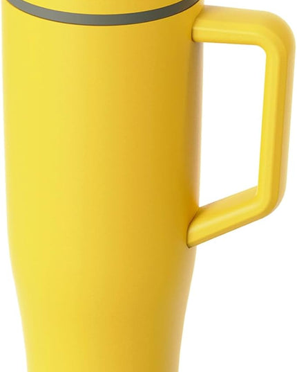 KISSKIND 40 oz Tumbler with Handle and Straw | Lumi Spin Hidden Straw 100% Leakproof Insulated Tumbler | Stainless Steel Water Bottle for Mom, Nurse, Teacher | Ginger