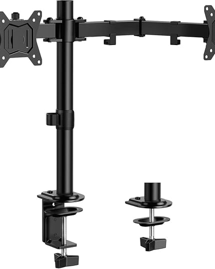 ErGear Dual Monitor Stand, Heavy Duty Adjustable Monitor Desk Mount for 2 Screens up to 32 Inches, Fully Adjustable Height, Tilt, Swivel, Rotate, Supports 17.6 lbs per Monitor Arm, Easy Installation