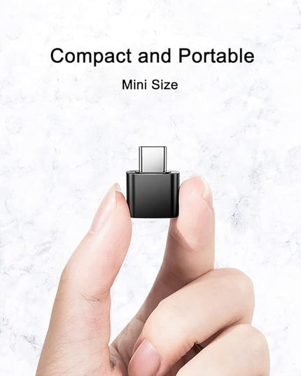USB C to USB Adapter 4 Pack, USB Female to Type C Male OTG Adaptor, USB C Adapter Compatible with MacBook Pro, Samsung Galaxy, Phones, Laptops, Tablets and More (2 Black and 2 White)