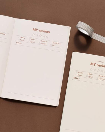 Monolike A5 My Assistant Notebook 6 SET - A Type, Review Note, Reipe Note, Diary, Meal Plan, Diet Plan, Travel Plan