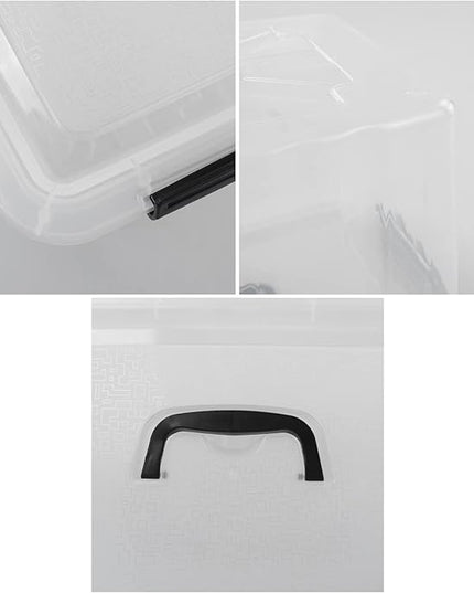 12 Quart Plastic Storage Latch Box with Handle, Plastic Bin with Lid, 6 Pack