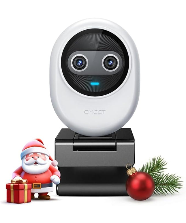 EMEET Piko 4K Webcam for Streaming, World’s 1st Dual-Camera AI-Powered 4K Camera w/AI Autofocus, 3 Mics Array&3 Sound Modes, USB Webcam with Clip, Great for Streaming, Desk Setup