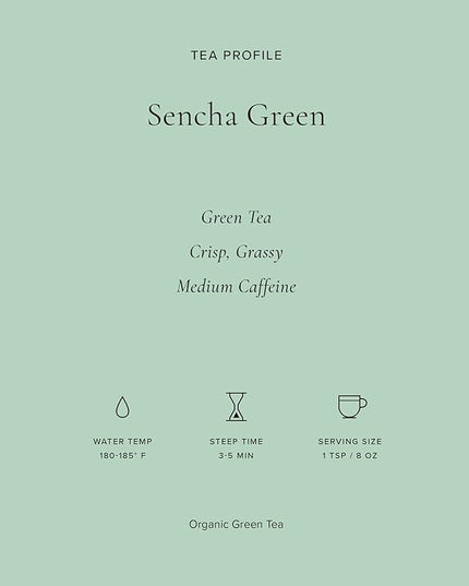 Art of Tea | Organic Sencha Green Tea Bags | 50 Eco Friendly Pyramid Tea Bag Sachets
