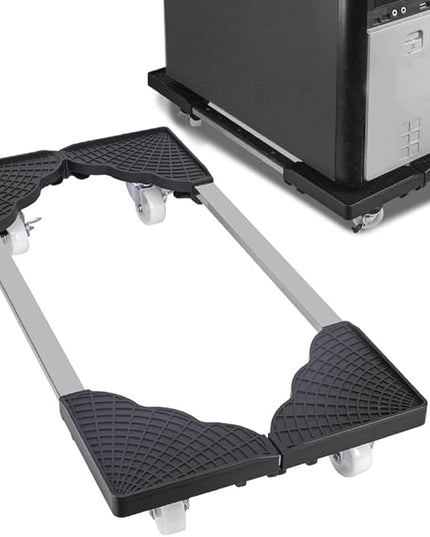 Adjustable Mobile CPU Stand, Ventilated Computer Tower Stand PC Tower Stand with 4 Locking Caster Wheels Fits Most PC (black)