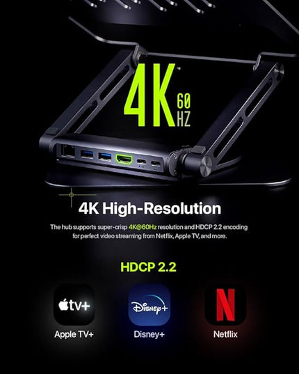 ADAM elements USB-C Stand Pro/Laptop Docking Station – Hub Stand Pro 6in1 Multiport Stand Hub for M2/M1 Mac, iPad & Laptop Series