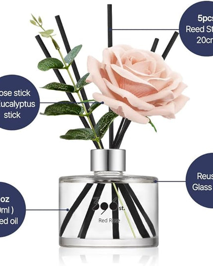 396 st. Rose Flower Reed Diffuser, Black Cherry, 200ml(6.7oz) / Reed Diffuser Sets, Home Fragrance, Scented Oils, Home & Bathroom Décor