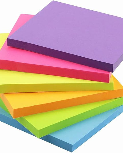 Early Buy Sticky Notes 6 Bright Color 6 Pads Self-Stick Notes 4 in x 4 in, 70 Sheets/Pad