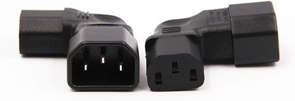 2-Pack Left Angle IEC C14 to C13 Power Adapter PDU Plug for LCD Wall Mount TV