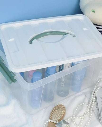 Gloreen 14 Quart Clear Storage Bins with Lid, Multipurpose Plastic Latch Box, 6 Packs