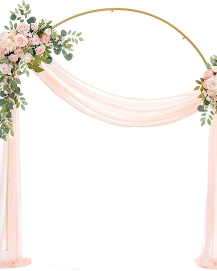 Vincidern Wedding Arch Backdrop Stand 7.8FT, Party Balloon Arch Stand for Birthday, Bridal Baby Showers, Metal Wedding Arch Frame for Ceremony Decoration Arch Stand Backdrop Gold(with Water Base)