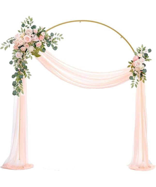 Vincidern Wedding Arch Backdrop Stand 7.8FT, Party Balloon Arch Stand for Birthday, Bridal Baby Showers, Metal Wedding Arch Frame for Ceremony Decoration Arch Stand Backdrop Gold(with Water Base)