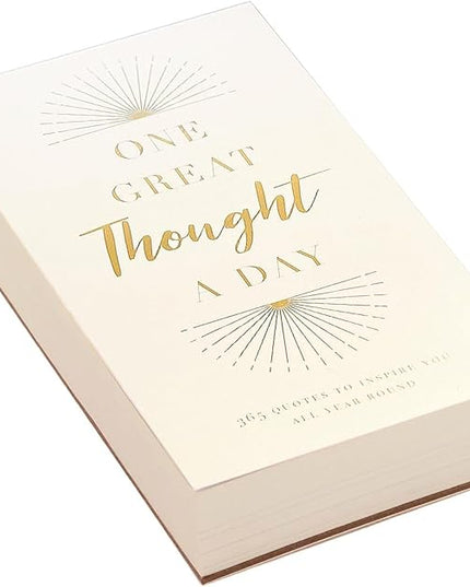 Eccolo Inspirational Quotes Thick Note Pad, "A Thought a Day" List Pad with 365 Inspirational Quotes for Notes, Memos - A Year of Positive Thinking, To Do List Notepad (Off-White, 4.5-x-8 Inches)