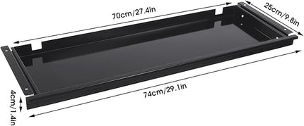 29.1" Under Desk Storage Drawer, Black Sliding Pull-Out Drawer for Sit Stand Workstation