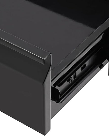 LEYSRIS 17.7" Lx9 W Under Desk Storage Drawer, Black Sliding Pull-Out Drawer for Sit Stand Workstation