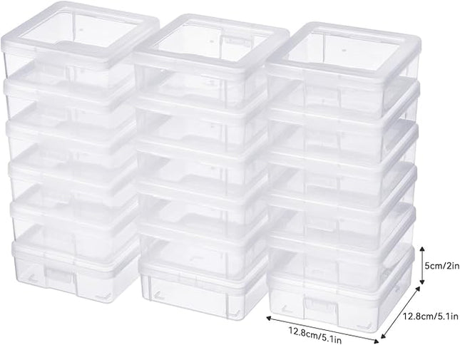 novelinks 18 Pack Small Plastic Storage Containers Clear Arts & Crafts Storage Boxes & Organizers Stackable Small Containers With Lids For Organizin (Set 1)