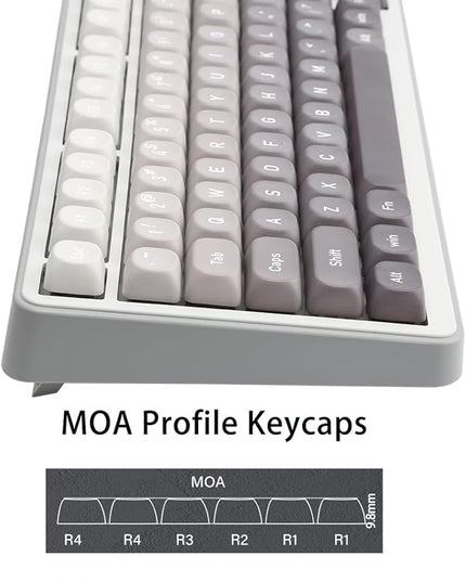 134 Keys MOA PBT Keycaps Set for Cherry Gateron MX Switches Mechanical Keyboard Key Cap (Gradient Gray)