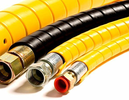 Caplugs SPPC Series – Safeplast Safe-Spiral Pre-Cut Spiral Wrap, Hose & Cable Protector, Black HD-PE, 1.5" OD x 12' Pre-Cut Length, Hydraulic & Pneumatic Hoses (40PC14BK)
