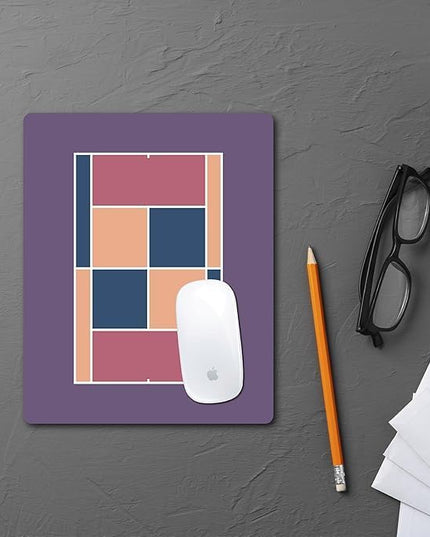Racquet Inc Tennis Court Mouse Pad – Purple Desk Mousepad with Fabric Surface – Tennis-Themed Office Accessory for Work or Gaming – Compatible with Optical and Laser Mice