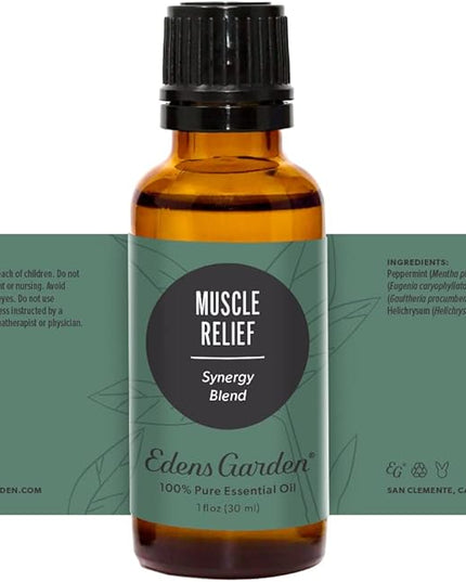 Edens Garden Muscle Relief Essential Oil Blend- 100% Pure Premium Grade, Undiluted, Natural, Therapeutic, Aromatherapy, The Best for Skin, Face, Humidfiers 30 ml (1 fl oz)