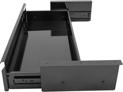 FFanhia 22 Inches Under Desk Mounted Sliding Pull-out Drawer Storage Drawer for Sit Stand Workstation Office Desk(Applicable Table Thickness: 0.79in) Black