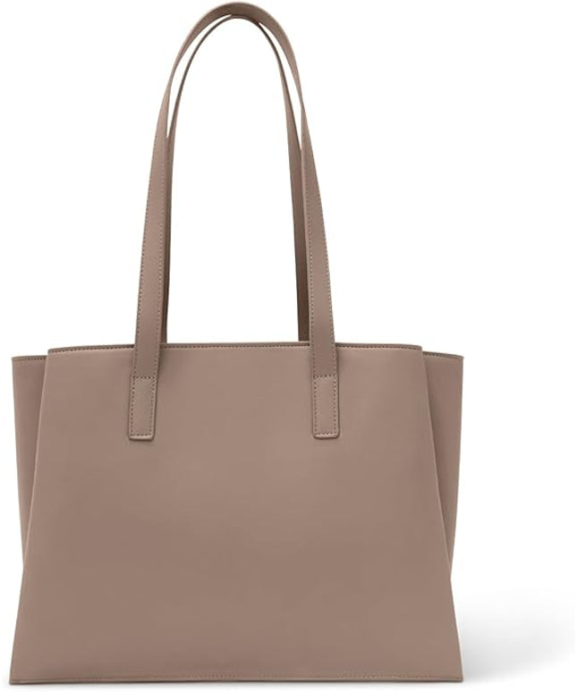 Work Tote Bags for Women 14 Inch - Work Bag Laptop Bag with Zip Compartments - Large PU Leather Office Computer Briefcase