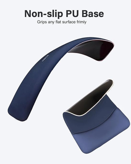 MOSISO Keyboard Mouse Pad Set, Large Gaming Mouse Pad&Rectangular Keyboard Wrist Rest&Mousepad with Wrist Rest&Coaster, Ergonomic Non-Slip&Easy Typing Pad with Curved Silicone Lining, Navy Blue