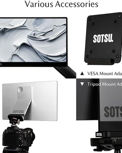 SOTSU FlipAction Go 14" Premium Portable Monitor SFA14PMSV | Robust but Lightweight | Tempered Glass Cover | 1080p | 400 Nits | 100% sRGB | 5W | Super Versatile | USB C or Mini HDMI
