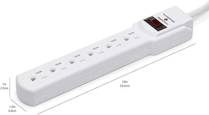 Amazon Basics 6-Outlet Surge Protector Power Strip with 200J Protection, Circuit Breaker, 2ft Extension Cord, White, 20-Pack
