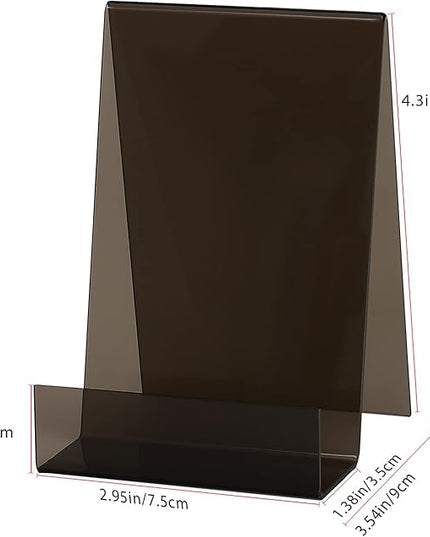 ZOEY Acrylic Book Stand with Ledge Black Display Easels Plate - 5 Pack Large Book Holder Easel Stand for Books Display, Music Sheets, Artworks, CD, Tablet Holder (Small)