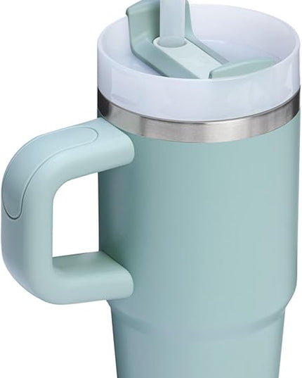 STANLEY Quencher H2.0 Tumbler with Handle and Straw 14 oz | Flowstate 3-Position Lid | Cup Holder Compatible for Travel | Insulated Stainless Steel Cup | BPA-Free | Seafoam