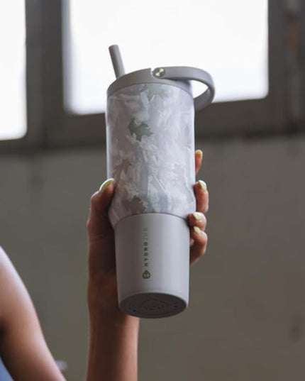 HydroJug Sport - Stainless Steel Tumbler with Straw, Vacuum Insulated, 20oz Leakproof Water Bottle, Ergonomic Design, Reusable, Dishwasher Safe, Rubber Base, Durable for Gym or Outdoors, Camo