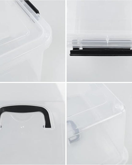17.5 L Clear Plastic Storage Box, 4-Pack Latch Storage Bin