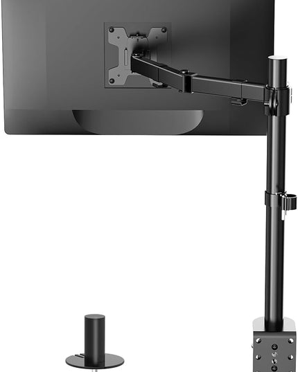 WALI Single Monitor Mount, Single Monitor Arm Desk Mount,Desk Monitors Stand, Holds Screen Up to 32inch, 22lbs, Adjustable Mount with C-CLAMP Designed for Home Office Application(M001), Black