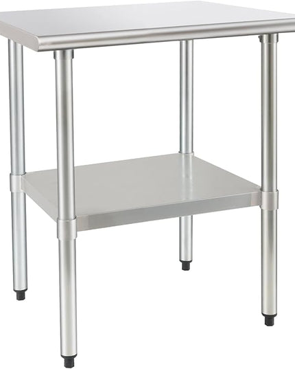 HARDURA Stainless Steel Table 24X36 Inches with Undershelf and Galvanized Legs NSF Heavy Duty Commercial Prep Work Table for Restaurant Kitchen Home and Hotel