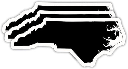 (3PCS) North Carolina Map Stickers, US State Waterproof Vinyl Decals for Tumblers, Water Bottles, Laptops, Books, Scrapbooks, Great for North Carolina Lovers, 3 x 1.3 Inch
