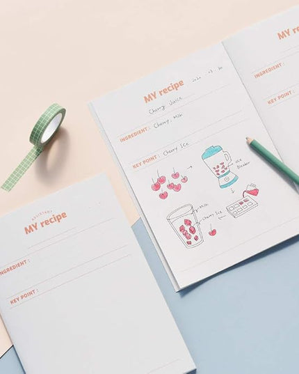 Monolike A5 My Assistant Notebook 6 SET - A Type, Review Note, Reipe Note, Diary, Meal Plan, Diet Plan, Travel Plan