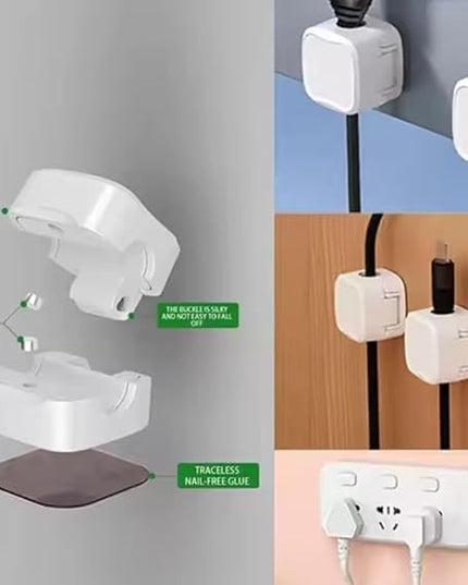 12-Pack Cord Organizer Cable Clips - Cable Management, Adhesive Phone Charging Wire Holder for Nightstand/Wall, Home Office Desk Accessories Decor Essentials [White]