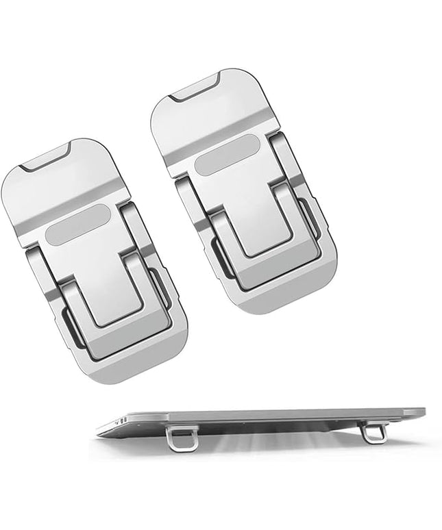 2PCS Laptop Stand, Portable Laptop Cooling Pad, Foldable Metal Keyboard Stand, Mini Keyboard Pillar (Silver,Two Gears)