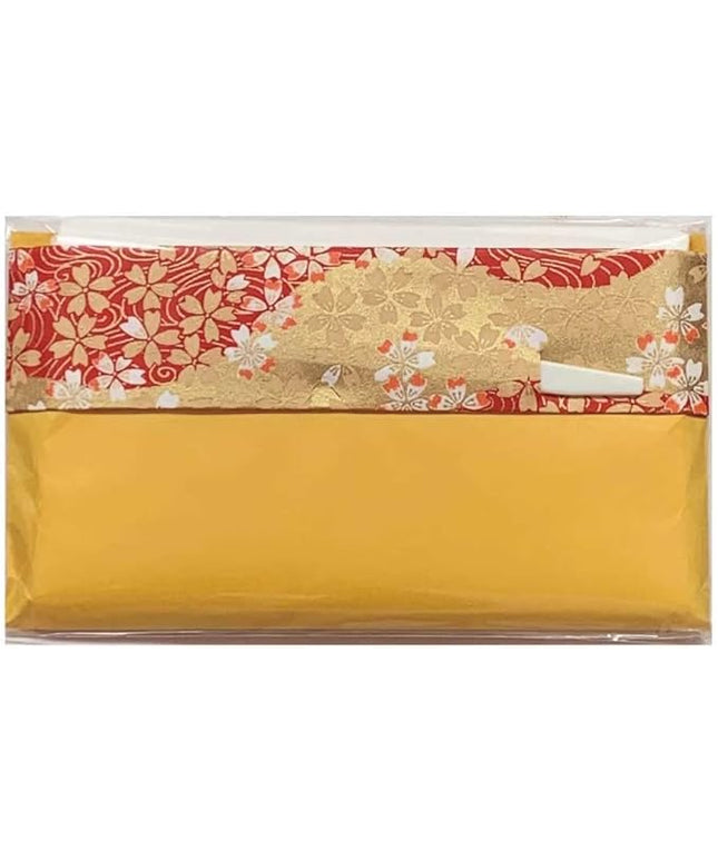 Mino Washi Japanese Toraditional Kaishi Ppaper 30 sheets of Plain Kaishi Paper in Japanese Colorful Yuzen Paper Poach with Sweet Pick [Yellow], 5.7 x 6.9 inches(145 x 175 mm)