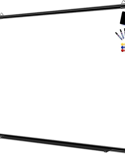 H-Qprobd 60"x48" White Board for Wall Large Magnetic Dry Erase Board with Black Aluminum Frame, Presentation Whiteboard Suitable for Home, Office, Classroom & Kitchen